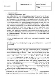 English Worksheet: Mid-Term -Test n3