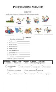 English Worksheet: Job & Professions