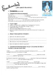 English Worksheet: Enchanted - The movie - Activities Part 1