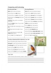 English Worksheet: Comparing & Contrasting Words
