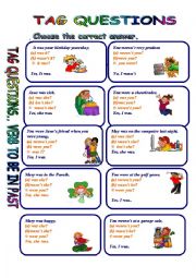 English Worksheet: TAG QUESTIONS 2