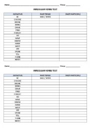 English Worksheet: irregular and regular verbs