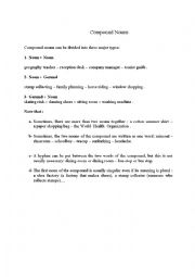 English Worksheet: compound nouns  