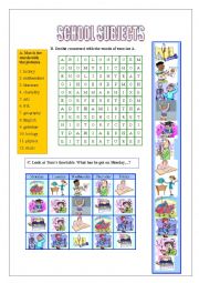 English Worksheet: school_subjects