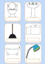 English Worksheet: Bathroom vocabulary flashcards