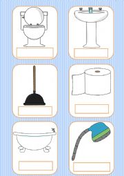 Bathroom vocabulary flashcards