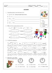 English Worksheet: Numbers Activity