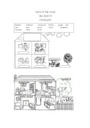 English Worksheet: Parts of the house