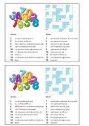 English Worksheet: Numbers from 1 to 9999