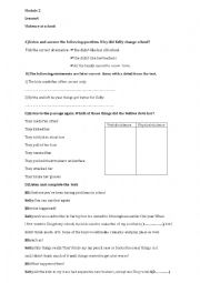 English Worksheet: Violence at school 9th form tunisian program