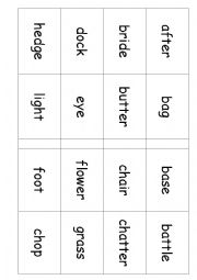 English Worksheet: Bingo Compound Words
