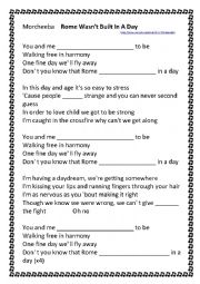 English Worksheet: passive voice - song ROME WASNT BUILT IN A DAY 