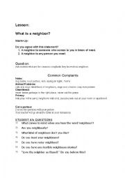 English Worksheet: Neighbor