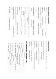 English Worksheet: pre simple or cont. , tag questions, simple past tense