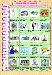 Present perfect practise: gap filling (+ key)