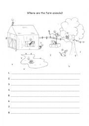 English Worksheet: where are the farm animals