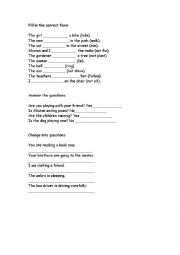 English Worksheet: Present Progressive Quiz
