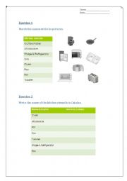 English Worksheet: Kitchen utensils