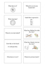 English Worksheet: Flashcards for a game show