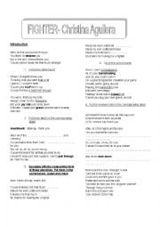 English Worksheet: FIGHTER- CHRISTINA AGUILERA