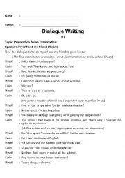 English Worksheet: Dialogue Writing