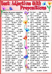 Test: Adjectives With Prepositions 