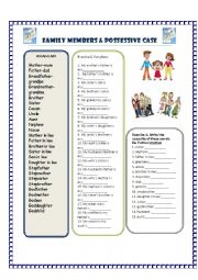 English Worksheet: FAMILY & POSSESSIVE CASE