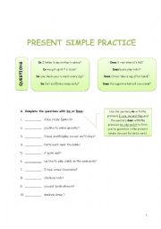 English Worksheet: Present Simple Grammar Guide and Exercises