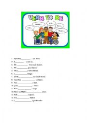 English Worksheet: Practice of the verb to be