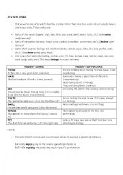 English Worksheet: STATIVE VERBS