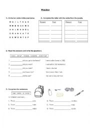 English Worksheet: past exercises