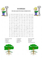 English Worksheet: suffixes