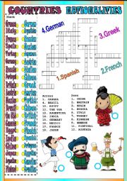 English Worksheet: countries-nationalities