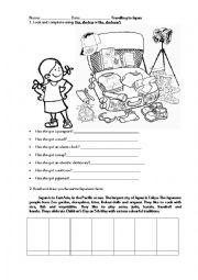 English Worksheet: Travelling to Japan