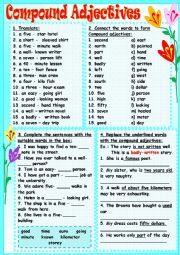 English Worksheet: Compound Adjectives