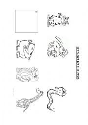 English Worksheet: lets go to the zoo song