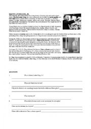 English Worksheet: Martin Luther King Jr. Worksheet