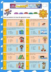 English Worksheet: Holidays-Quiz