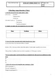 English Worksheet: Mid-Term-Test N3 for 3rd form Arts 