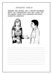 English Worksheet: REPORTED SPEECH.