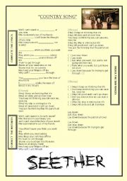 English Worksheet: Country Song [Seether] 