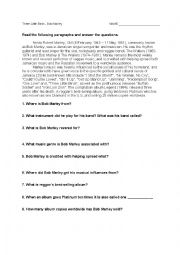 English Worksheet: Three Little Birds - Bob Marley