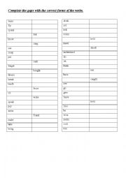 English Worksheet: Past Tense Irregulars 