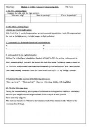 English Worksheet: volunteering kids