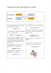 English Worksheet: Saxon Genitive - Possessive Case of Nouns in English