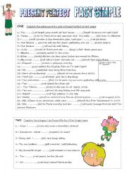 English Worksheet: present perfect and simple past