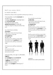 English Worksheet: Song