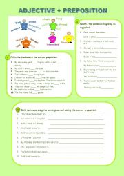 English Worksheet: Adjective + preposition