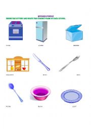 English Worksheet: IN THE KITCHEN