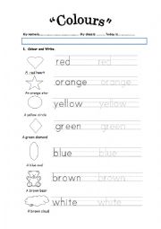 English Worksheet: Colours 